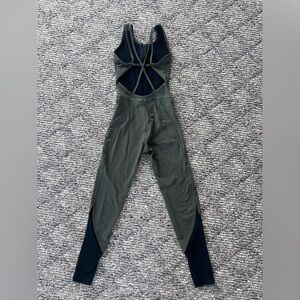 Five Dancewear Women's Olive & Black Strappy Active Jumpsuit Leggings Unitard